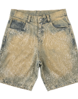 SHORTS JEANS MANCHA ONÇA DIRTY (INDIGO / DIRTY)