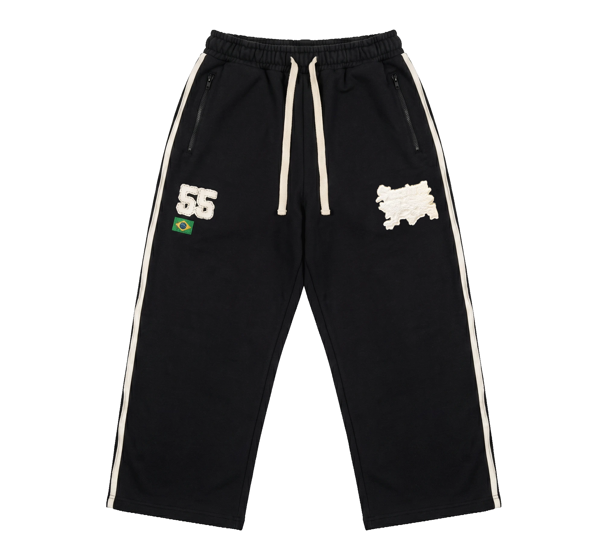CALÇA MOLETOM GUERRA SURVIVAL LOGO (PRETA)
