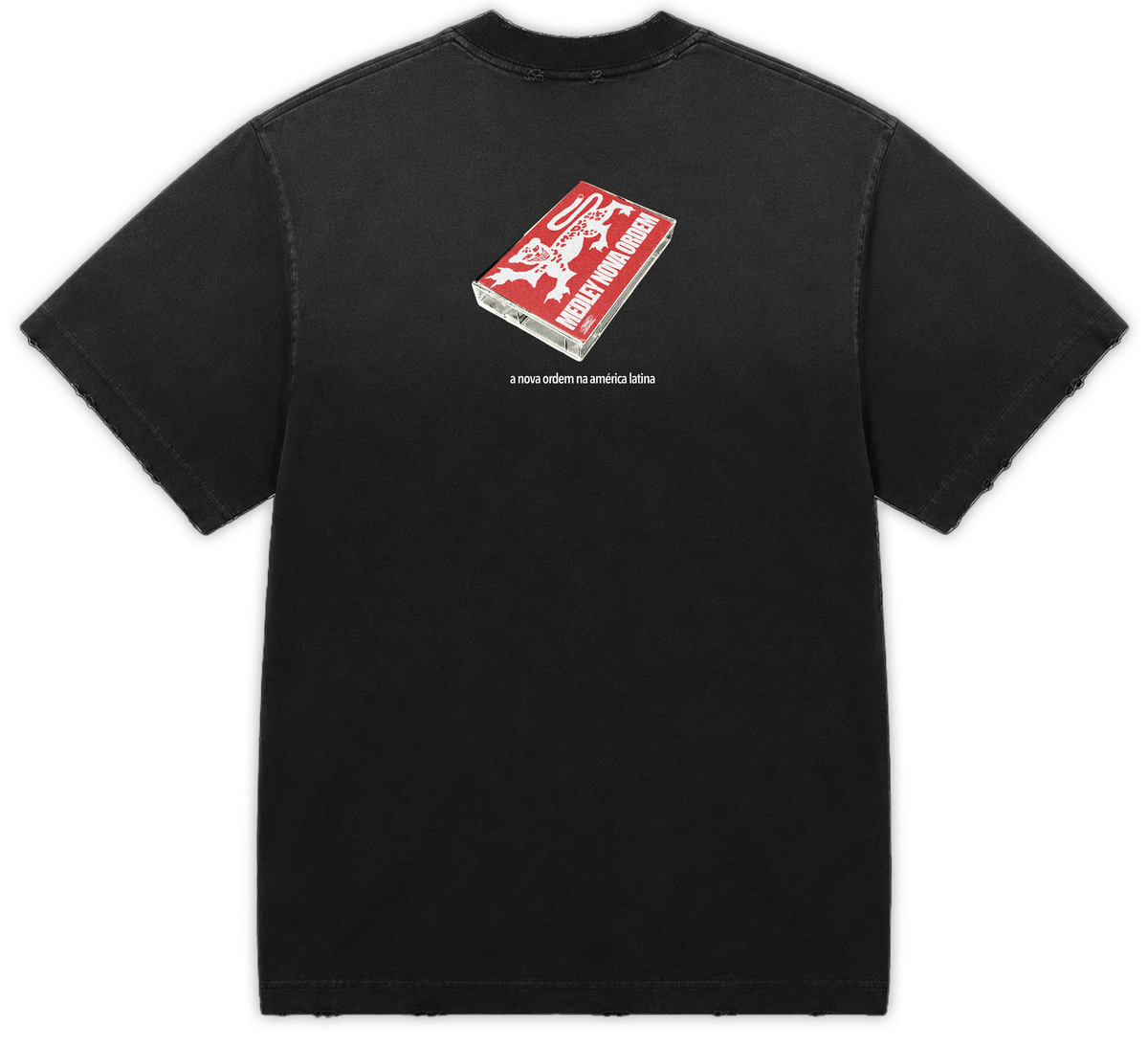 CAMISETA FITA ONÇA LOGO (PRETO ESTONADO)