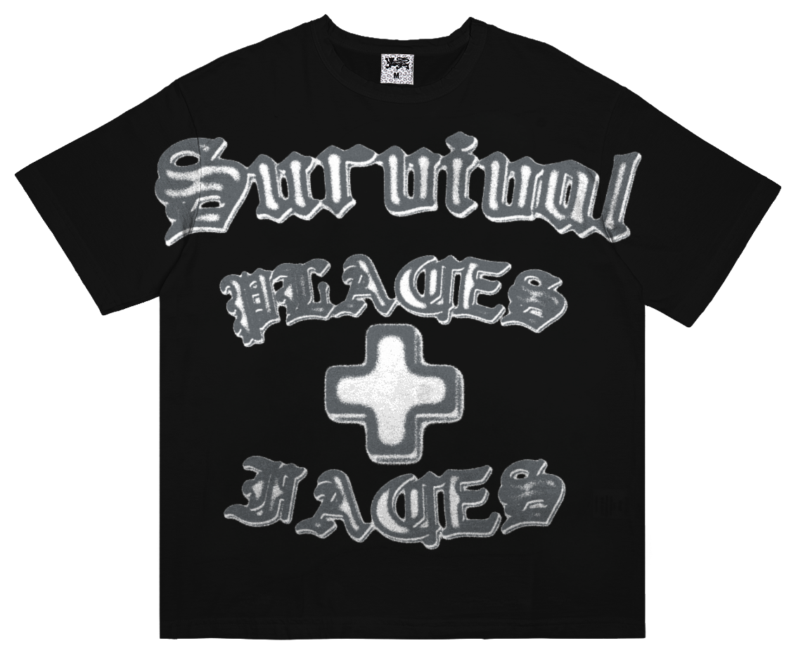 CAMISETA AIRBRUSH SURVIVAL x P+F (PRETA)
