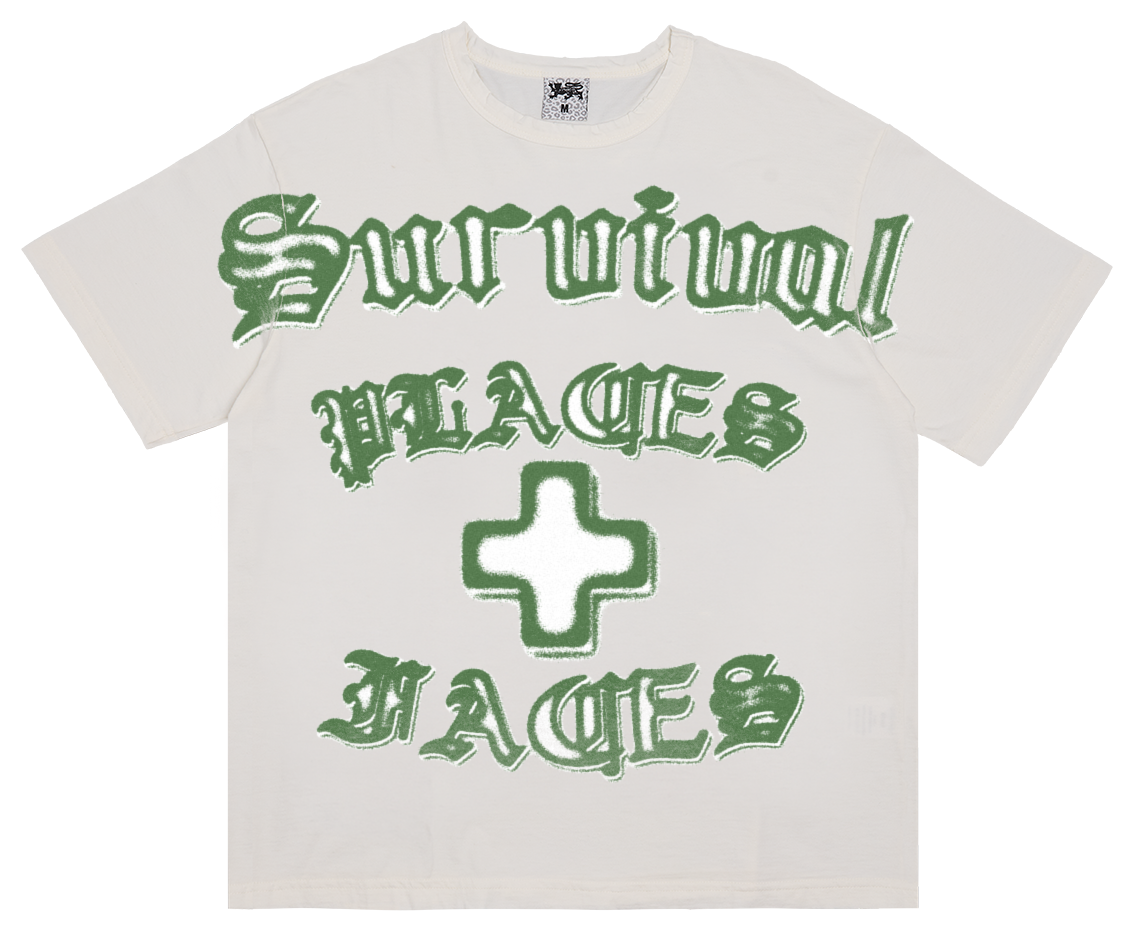 CAMISETA AIRBRUSH SURVIVAL x P+F (OFF WHITE)