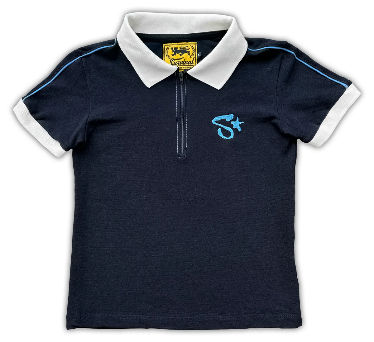 CROPPED POLO S LOGO [PRETA E AZUL]